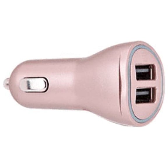 AT&T Universal Dual Car Charger (Head Only) With LED Indicator (12W) - Rose Gold