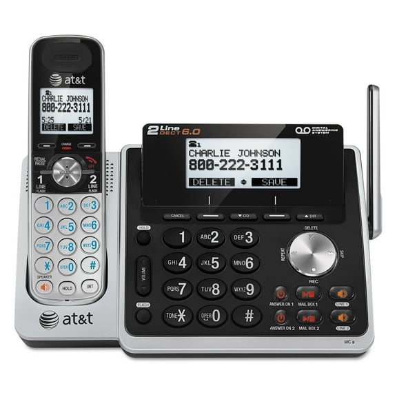 AT&T Vtech Communications Tl88102 Cordless Answering System, Base and Handset
