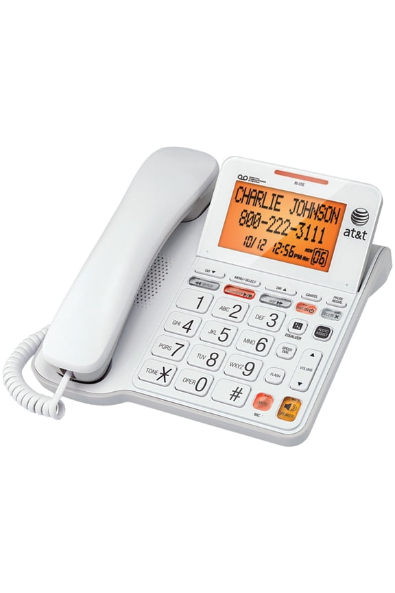 Wall Mountable Corded Standard Phone System with Answering & Audio Assist, White, CL4940