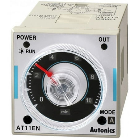 AT11EN Autonics Timer, Analog, 6-Mode, Multi-Range, 2 SPDT, 100-240VAC/24-240 VDC, 11 Pin (socket req'd)