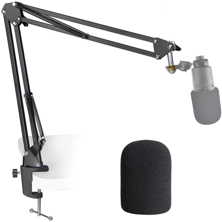 AT2020 Mic Stand with Pop Filter - Microphone Boom Arm Stand with Foam  Windscreen for Audio Technica AT2020 AT2020USB+ AT2035