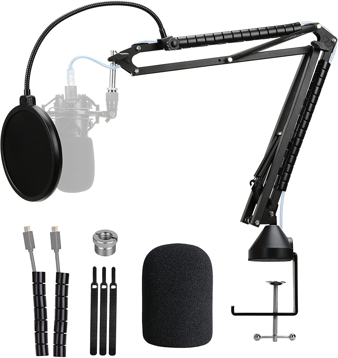 AT2020 Mic Stand with Pop Filter - Professional Microphone Boom