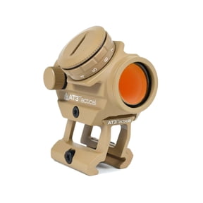AT3 1x23mm Micro Red Dot Reflex Sight, 2 MOA Red Dot, 1'' Height Riser, Flat Dark Earth, 1" Riser