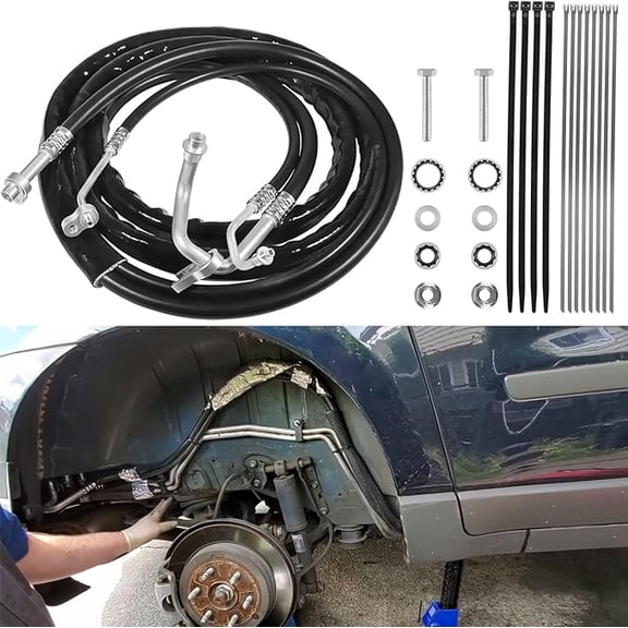 AT34653 Rear AC Air-Conditioner Line Set Compatible with Chevrolet Traverse GMC Acadia Buick Enclave Saturn Outlook 2007-2017, Rear Auxiliary AC Air Conditioning Hose Kit