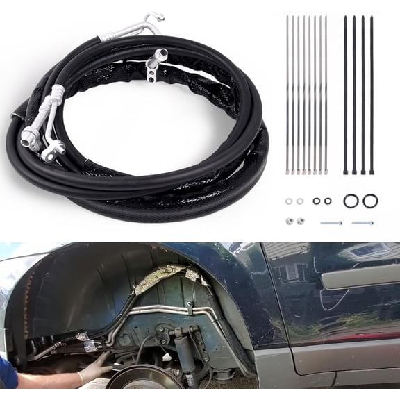 AT34653 Rear AC Line Air-Conditioner Line Set Compatible with Chevrolet Traverse GMC Acadia Buick Enclave Saturn Outlook 2007-2017, Rear Auxiliary AC Air Conditioning Hose Kit