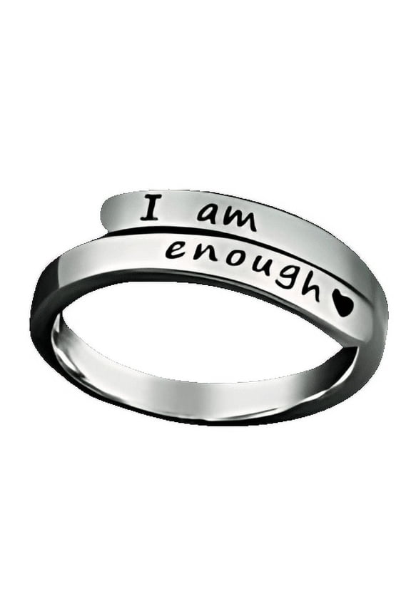 "I Am Enough" Adjustable SS Ring