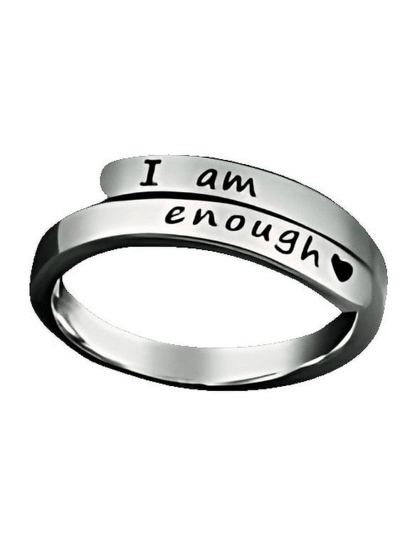 "I Am Enough" Adjustable SS Ring