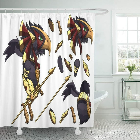 ATABIE Adventure Anime Enemy Monster Game Character Ready for Animation Shower Curtain 60x72 inch