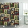 thumbnail image 1 of ATABIE Axe Lumberjack Mountain Bear Cabin Personalized Buffalo Plaid Silhouette Shower Curtain 66x72 inch, 1 of 1
