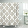 thumbnail image 1 of ATABIE Beige Pattern Moroccan Quatrefoil Quatrefoilpreppy Modern Traditional Taupe Shower Curtain 60x72 inch, 1 of 1
