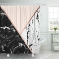 thumbnail image 1 of ATABIE Blush Modern Black White Marble Rose Gold Color Stripes Shower Curtain 60x72 inch, 1 of 1