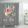 thumbnail image 1 of ATABIE Colorful Abstract Watercolor of Rose and Bumblebee Pink Artist Shower Curtain 60x72 inch, 1 of 1