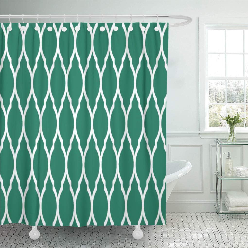 ATABIE Cute Jade Green Moroccan Quatrefoil Girly Modern Preppy Trellis ...