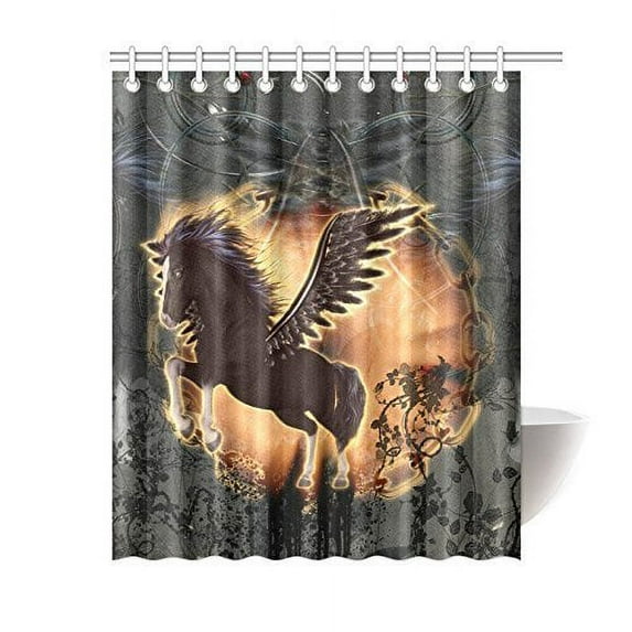 ATABIE Dark Pegasus Bathroom Shower Curtain 60x72 inch