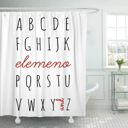 ATABIE Elemenop Elemeno Tote Alphabet Humor Funny Kids Baby Shower Curtain 66x72 inch