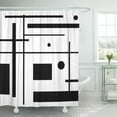 thumbnail image 1 of ATABIE Geometric Black and White Abstract Shapes Bold Modern Contemporary Shower Curtain 60x72 inch, 1 of 1