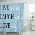 thumbnail image 1 of ATABIE Girly Live Laugh Love Saying Inspiration Black White Baby Shower Curtain 66x72 inch, 1 of 1