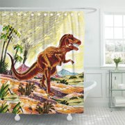 ATABIE Jack Tyrannosaurus Rex Dinosaur Jill Kids Saturday Evening Post Shower Curtain 60x72 inch