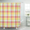 thumbnail image 1 of ATABIE Orange White Bright Pink and Yellow Plaid Baby Girl Shower Curtain 60x72 inch, 1 of 1