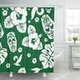 thumbnail image 1 of ATABIE Pattern Green Hawaiian Aloha Pink Hibiscus Tropical Abstract Color Shower Curtain 60x72 inch, 1 of 1