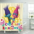 thumbnail image 1 of ATABIE Pink DreamWorks Trolls Poppy Branch Cupcakes and Rainbows Colorful Shower Curtain 66x72 inch, 1 of 1