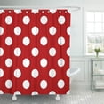thumbnail image 1 of ATABIE Polka Retro Dots Red and White Coin Deep Dark Shower Curtain 60x72 inch, 1 of 1