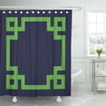thumbnail image 1 of ATABIE Preppy Blue and Green Greek Key Girly Cute Shower Curtain 60x72 inch, 1 of 1