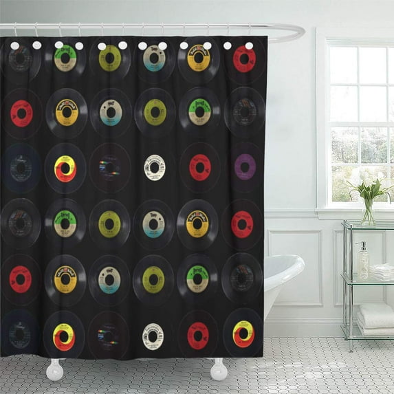 ATABIE Record Retro Vintage Vinyl Photos Designs Products Shower Curtain 66x72 inch