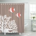 thumbnail image 1 of ATABIE Sea Coral White and Ivory Beige Tropical Reef Pretty Shower Curtain 66x72 inch, 1 of 1
