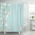 thumbnail image 1 of ATABIE Seashell Beach Party Variety of Shells on Aqua Teal Shower Curtain 60x72 inch, 1 of 1