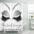 thumbnail image 1 of ATABIE Sparkly Silver Gray Makeup Lashes Beauty Diamond Sleep Name Shower Curtain 60x72 inch, 1 of 1
