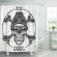 thumbnail image 1 of ATABIE Tattoo Ghetto Skull Graphic Cool Motorcycle Dotwork Headphones Snow Hat Shower Curtain 66x72 inch, 1 of 1