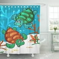 thumbnail image 1 of ATABIE Turtles Ocean Aquatic Cute Turtle Starfish Kids Room Sea Shower Curtain 60x72 inch, 1 of 1