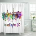 thumbnail image 1 of ATABIE United Washington Skyline in Watercolor States North America Landmark Shower Curtain 66x72 inch, 1 of 1