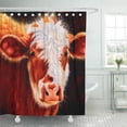 thumbnail image 1 of ATABIE Western Wooly Bully Hereford Calf Cow Baby Wild Faces Shower Curtain 66x72 inch, 1 of 1