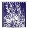 thumbnail image 1 of ATABIE White Kraken Attack Blue Octopus Vintage Sea Ocean Bathroom Shower Curtain 66x72 inch, 1 of 1