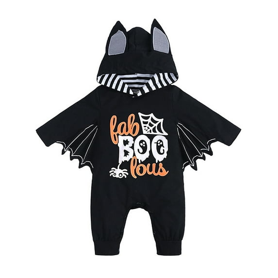 ATAIKU 0-18M Halloween Bat Wing Jumpsuit for Unisex Baby Cotton Bodysuit Boo Romper for Newborn Boys