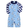 thumbnail image 1 of ATAIKU 0-4T Baby Boys Alpaca One Piece Swimsuit Rash Guard Suits Toddler Long Sleeve Swimwear Kids UPF 50+ Zipper Bathing Suit, 1 of 7