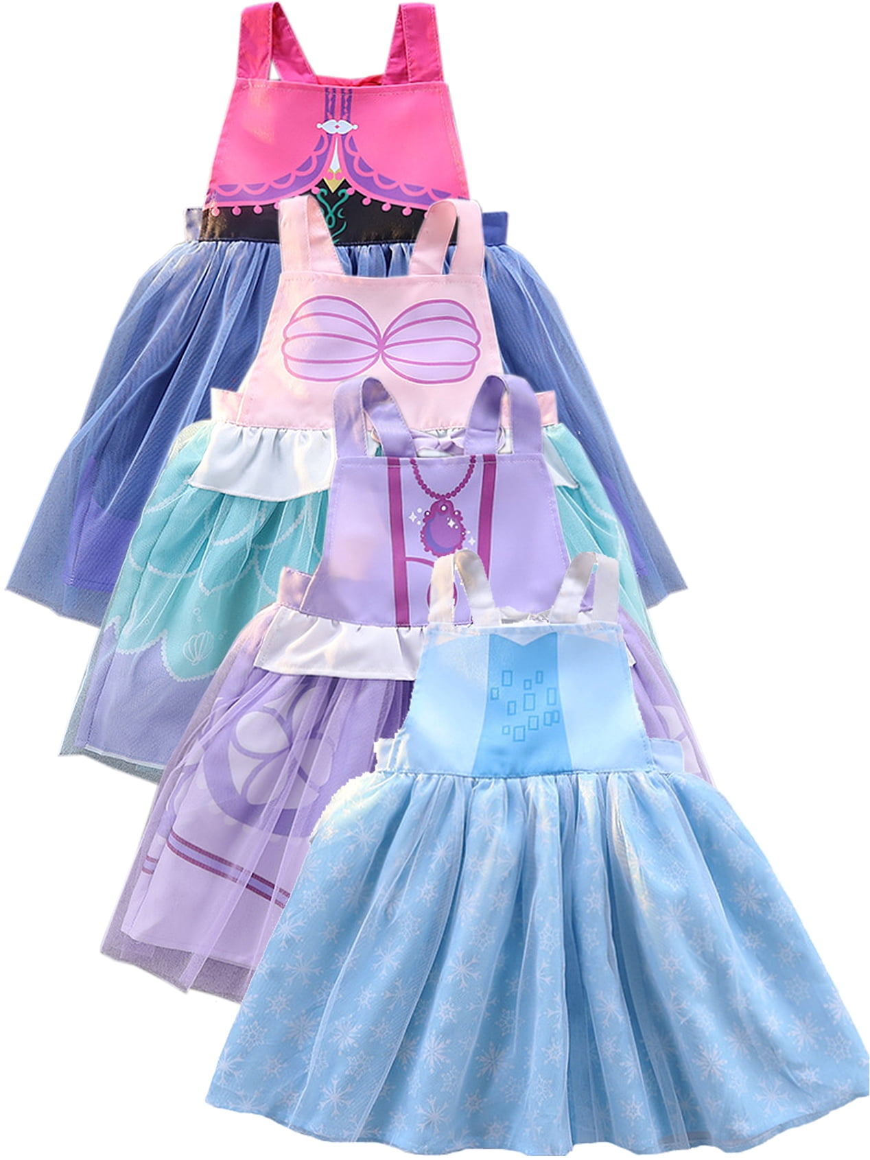 ATAIKU 1-4T Blue Princess Dress Up Aprons Dress for Toddler Baby Girls,  1PCS Waterproof Mess Play Clothes Halloween Gift