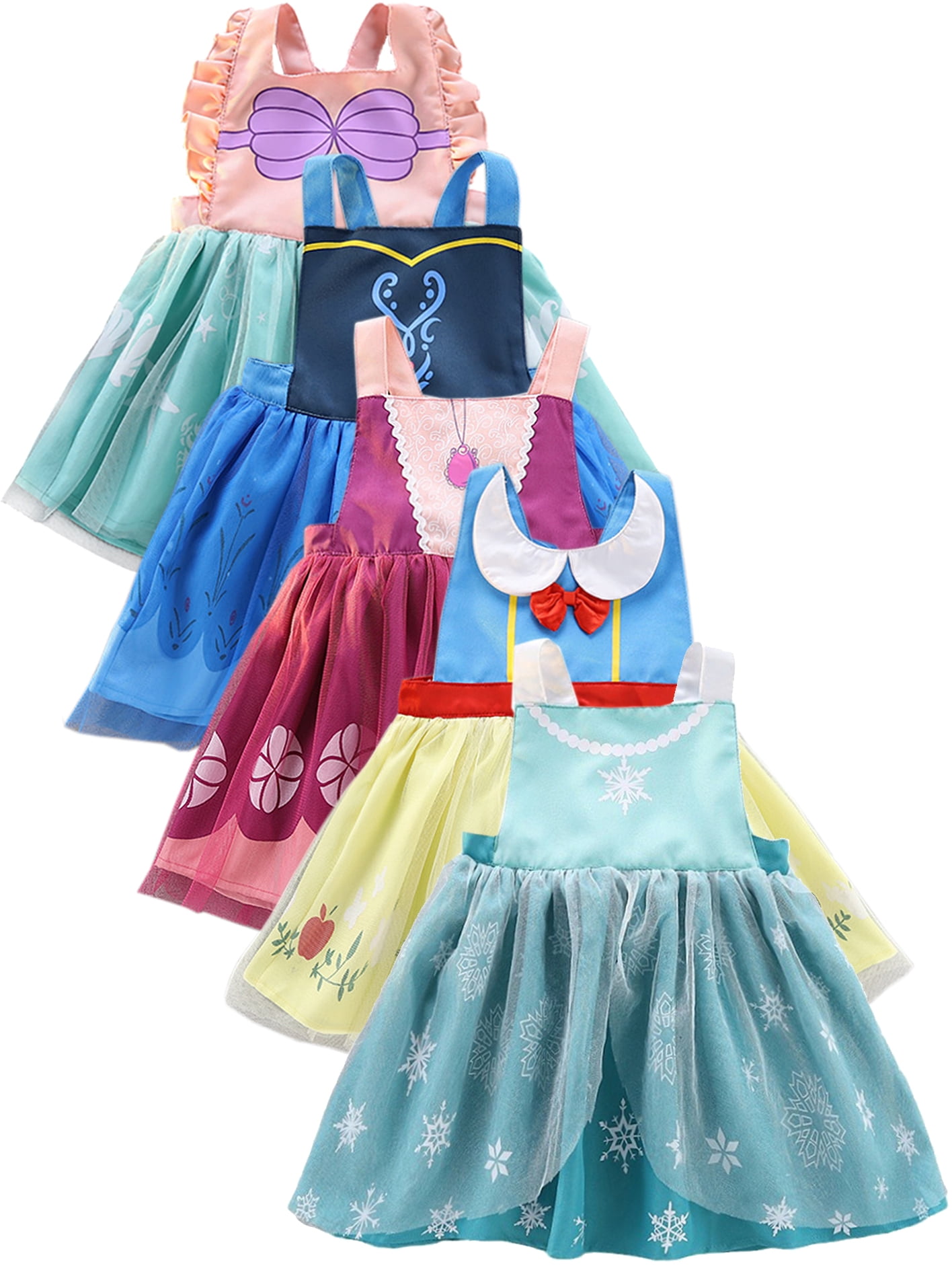 ATAIKU 1-4T Snow Princess Dress Up Aprons Dress for Toddler Baby Girls,  Waterproof Mess Play Clothes Halloween Gift 1PCS