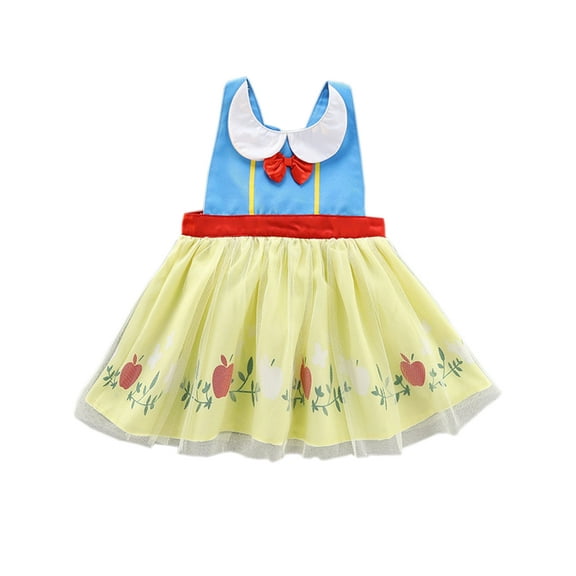 ATAIKU 1-4T Snow Princess Dress Up Aprons Dress for Toddler Baby Girls, Waterproof Mess Play Clothes Halloween Gift