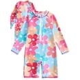 thumbnail image 1 of ATAIKU 18M-7Y Baby Girls One Piece Swimsuit Kids Rash Guard Zipper Bathing Suit UPF 50+ Toddler Sunsuit Swimwear - Flowers, 1 of 9