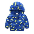 thumbnail image 1 of ATAIKU 2-6Y Toddler Boys Dinosaur Lightweight Hooded Raincoat Kids Waterproof Windbreaker Jacket, 1 of 6