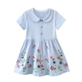 thumbnail image 1 of ATAIKU 2-7T Toddler and Little Girls Cotton Polo Casual Dress Flowers Print Short Sleeve Dresses, 1 of 5