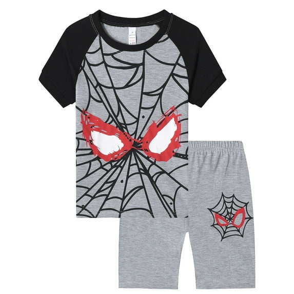ATAIKU 2-9Y Toddler and Little Boys Pajama Set 2-Piece Short Summer PJs Kids Spider Sleepwear