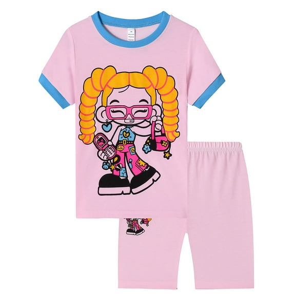 ATAIKU 2-Piece Summer Pajamas for Toddler and Little Girls Short Sleeve Cool PJs Set Kid Size 2-9Y