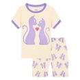 thumbnail image 1 of ATAIKU 3-10Y Toddler Little Girls Cat Pajamas Set 100% Viscose Big Kids 2-Piece Pjs Summer Jammies, 1 of 13