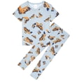 thumbnail image 1 of ATAIKU 3-12Y Boys Pajamas Set Sleeves Top and Pants 2 Pieces Summer Pjs Set Kid Excavator Sleepwear, 1 of 12