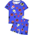 thumbnail image 1 of ATAIKU 3-12Y Kids Boys 2-Piece Pajamas Summer Pjs Toddler Short Sleeve Sleepwear Set Basketball Jammies, 1 of 12