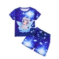 thumbnail image 1 of ATAIKU 3D HD Printed 3-12Y Big Girls Ice Princess 2-Piece Pajamas Set Kids Girl Short Sleeve Tee and Shorts Sleepwear Toddler Pjs Jammies, 1 of 6